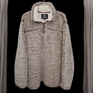 GRIZZLY SHERPA PULLOVER GRAY BROWN SZ XL